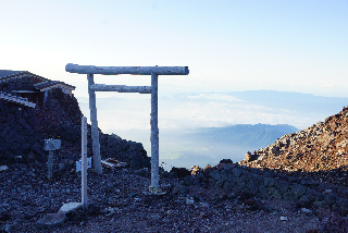 Last torii on Gotemba Trail, next to summit post office - Aug. 5, 2015