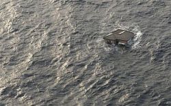 Japanese floating house in Pacific