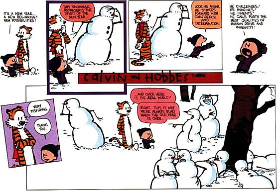 Calvin and Hobbes' New Year Outlook
