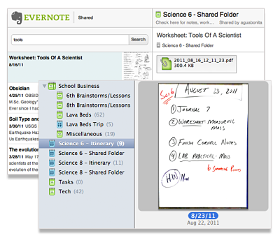 Evernote shared notebook Evernote shared notebook