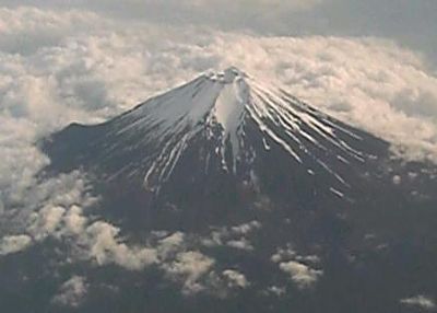 Aerial view of Mt. Fuji, Japan's highest peak