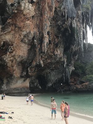 Karst limestone stalactites on Phra Nang Beach