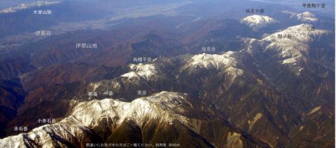 Aerial view of Southern Japan Alps