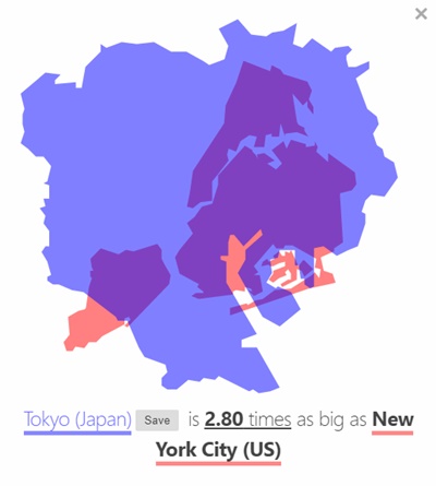 size of Tokyo vs. New York City