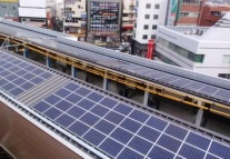 rooftop solar panels on Tozai Line's Urayasu Station