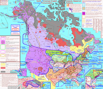 North American English dialects map