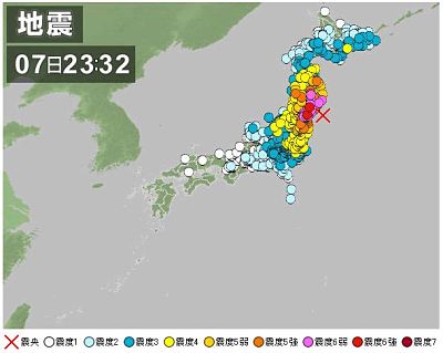 April 7, 2011 23:32 M7.4 Japan quake