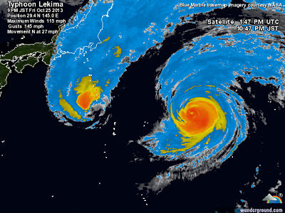 Typhoons 27 & 28 approach Japan together