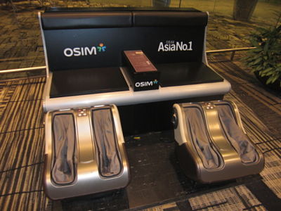 Free foot massager @ Singapore Changi Airport