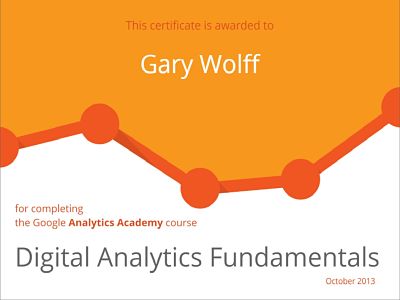 Google Analytics Academy Certificate