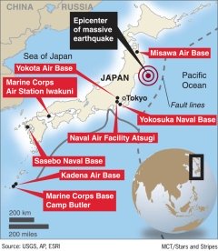 Major US military bases in Japan