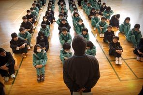 Students from Otsuchi Middle School