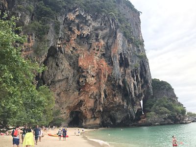 stalactite cliffs on Phra Nang Beach