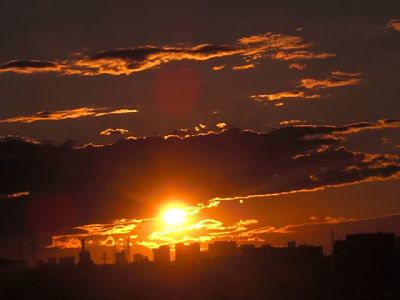 Post-Typhoon 26 sunset in Tokyo, 4:55 pm