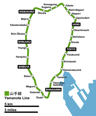 Yamanote Line route map