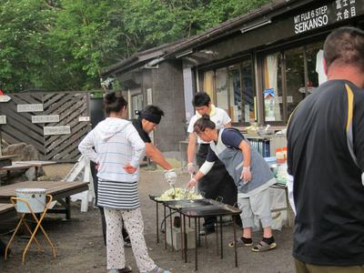 Supper @ the Mt. Fuji 6th Station Seikanso mountain hut