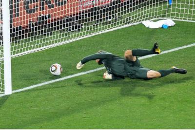 Robert Greene failed to stop the shot. It's considered the big blooper of the world cup.