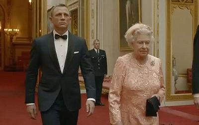 Here she is with the famous agent James Bond, at the London 2012 Olympic Games Opening Ceremony