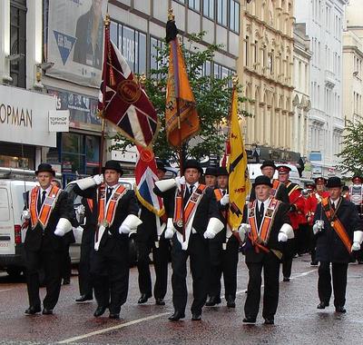 Orange Order parades - http://en.wikipedia.org/wiki/File:Memoriallodge.jpg