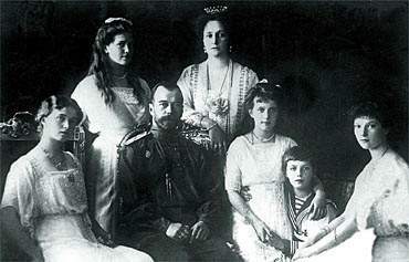 Photo of the Czar Family, Anastasia is the one hugging the boy