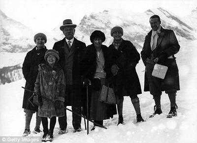 Sir Arthur Conan Doyle with a party of his friends on a winter holiday