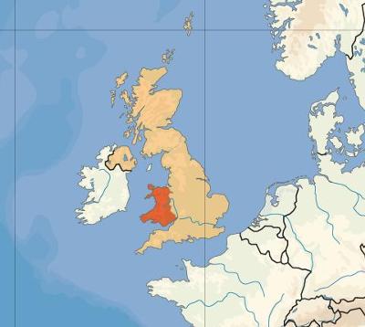 This is the location of Wales in Britain